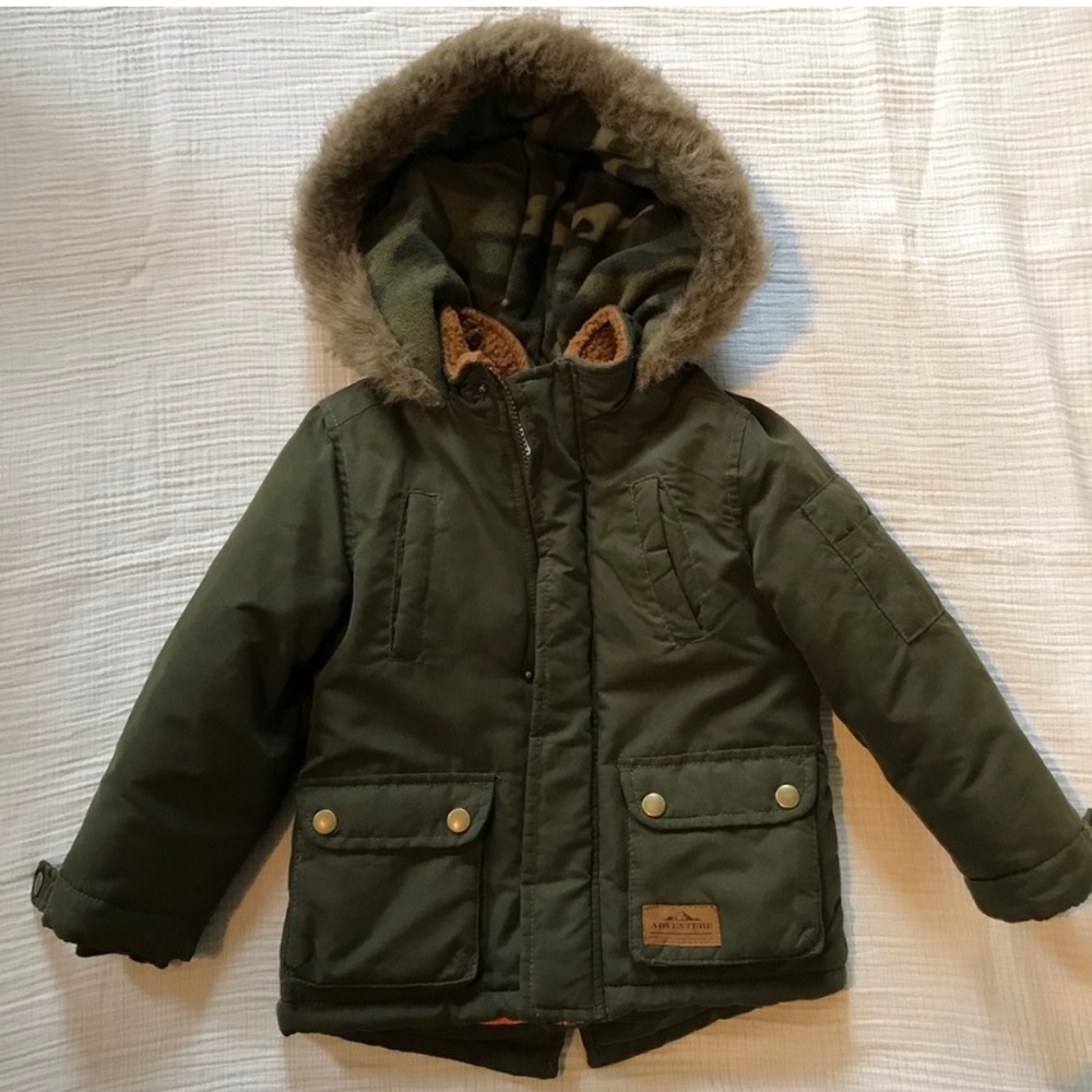 Carters Size 4T Boys Winter Coat- olive green